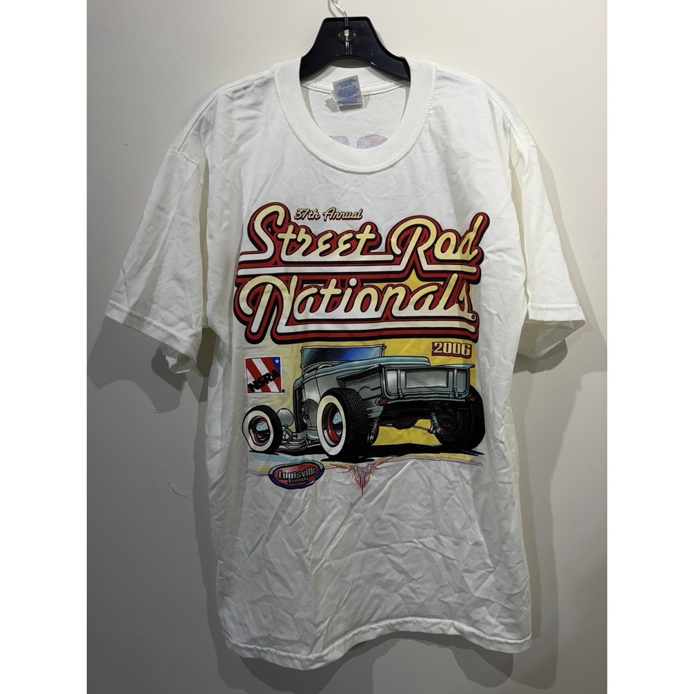 Vintage 2006 NSRA Street Rod Nationals Louisville KY T-shirt Men L White 2-sided